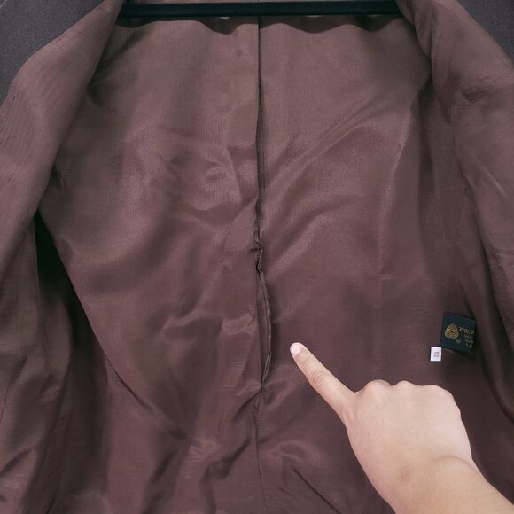 Giorgio Sant Angelo Womens Brown 100% Wool Pockets Preppy Blazer Jacket Size 12 - Picture 16 of 16